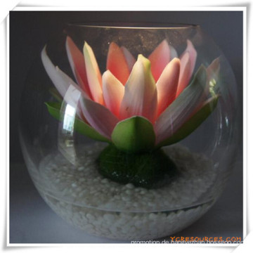 Künstliche Blumen der Pfingstrosen-LED mit Glasschale für Förderung